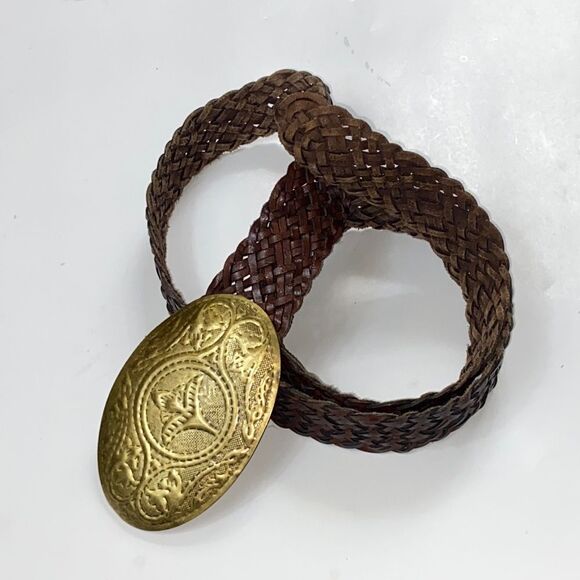 VINTAGE GENUINE LEATHER MADE IN INDIA UNIXES BELT SIZE L - Picture 1 of 11